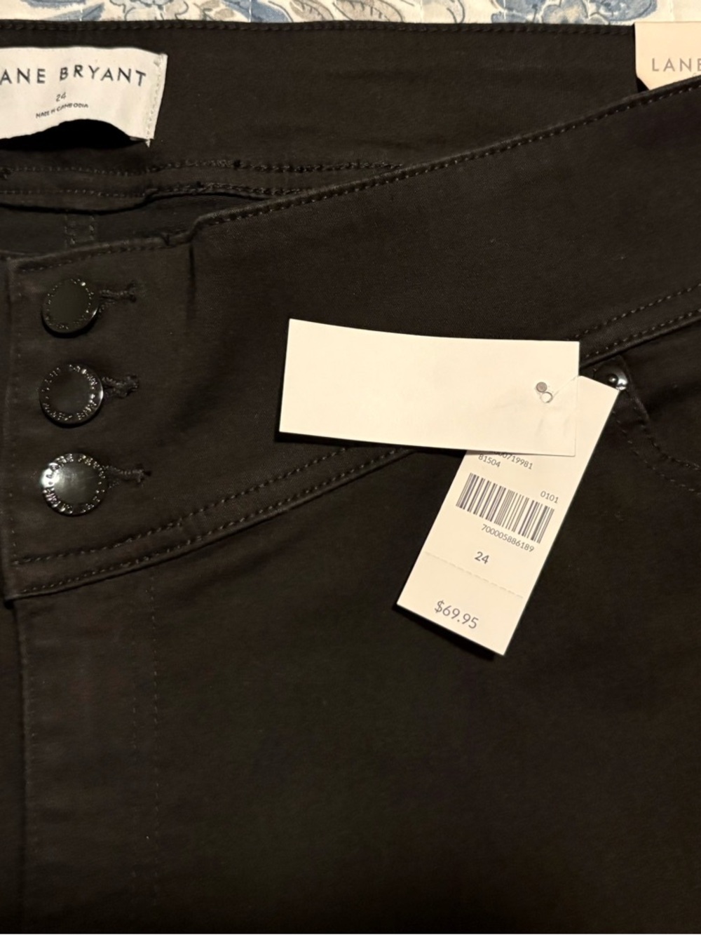 Lane Bryant Black High-Waist Button-Front Jeggings